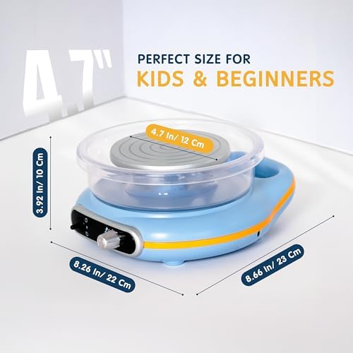 Pottery Wheel for Kids | Clay Machine for Beginners | 4.7 Inch Electric Mini Wheel Kit for Arts | Includes 8 Piece Tool Set and Paint | Educational Pottery Kit for Adults - Image 5