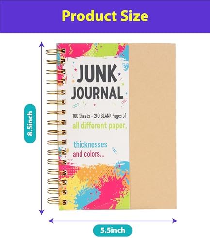 KAIU Junk Journal 8.5x5.5'' Half Letter, 100 Unique Sheets 200 Pages - Image 3