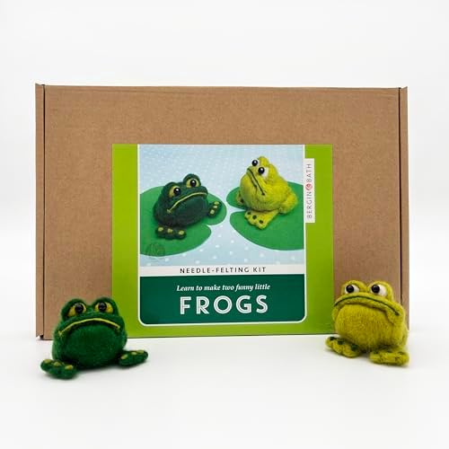 Bergin & Bath Needle Felting Kit, Frog. DIY Craft kit for Adults and Teens. by BerginBath