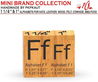 4Pcs Letters Branding Iron for Wood, Leather Branding Stamp (F f) - Image 2