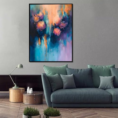 Paint by Numbers Kit for Adults Beginner, Abstract Paint by Numbers Flower, DIY Easy Acrylic Watercolor Oil Painting Kit with Brushes, Arts and Crafts for Adult for Home Wall Decor 16x20 in 1-51 - Image 2