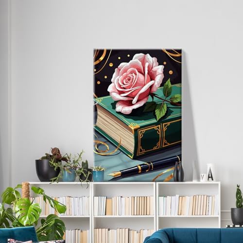 ATDMS Flower Paint by Numbers Kit for Adults with Frame, 8x12 Inch - Image 2