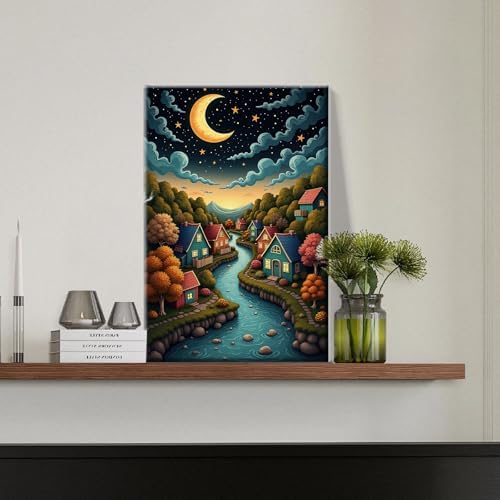 JOOZ Landscape Paint by Numbers Kit for Adults with Frame, 8x12 Inch - Image 5