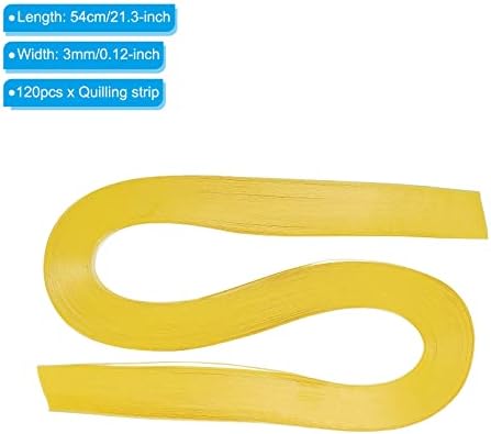 PATIKIL Quilling Strips Paper 120pcs 1/8"(3mm) 54cm Origami Paper Quilling Strip for Art DIY Hand Craft Christmas Lemon Yellow - Image 2