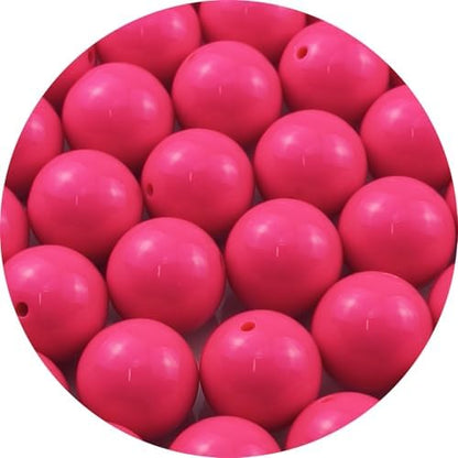40pcs Acrylic Round Beads for Crafts 20mm Resin Candy Color Spacer Beads with Hole for Jewelry Making Sewing Crafts Decoration Necklaces Bracelets Earrings Supplies(Rose Red) by Unknown