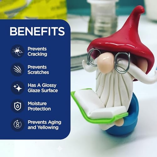 Bluebird Signature Air Dry Clay Glaze - Air Dry and Polymer Clay Varnish, Prevents Cracking and Scratches (8.5 Fl Oz) - Image 2