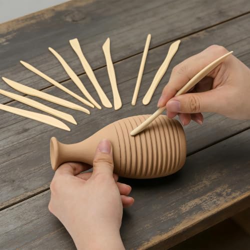 Decorniqu 100 Pcs 10 Set Plastic Clay Sculpting Tools Double Ended Pottery Modeling Clay Tools Reusable Polymer Carving Cutters Supplies for Carving Styling Embossing Air Dry Clay Crafts - Image 6