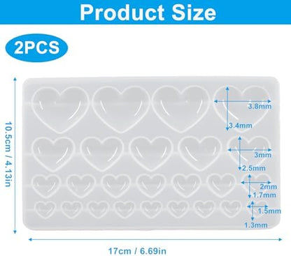 Hitefu Heart Molds Silica Gel 2-Pack White Heart-Shaped Craft Molds - Image 2