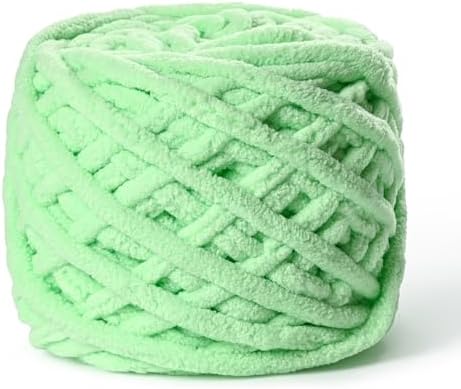 Plush Chenille Chunky Yarn 100g (49.2yd) - Fluffy Velvet Yarn Crochet for Blanket Knitting and Crocheting - Baby Yarns for Crocheting Soft - Amigurumi Yarns (Aqua Green) by OMoiut
