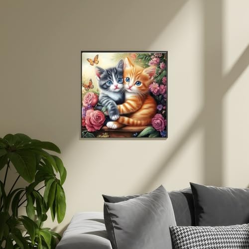 Paint by Numbers Kit for Adults, Cats and Flowers Canvas Paint by Number - Image 5
