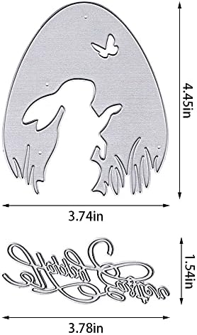ALIBBON Happy Easter Rabbit Die Cuts for Card Making, Rabbit in Easter Egg Cutting Dies Metal Template Molds, Easter Words Dies for Crafting DIY Photo Album Embossing Scrapbooking Supplies - Image 2