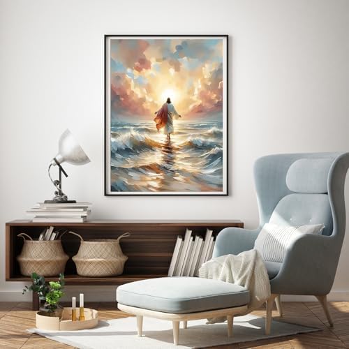 Jesus Paint by Numbers Kit for Adults Framed Canvas, with Wooden Easel - Image 3