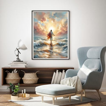 Jesus Paint by Numbers Kit for Adults Framed Canvas, with Wooden Easel - Image 3