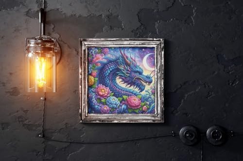 HKLIOPU Stamped Cross Stitch Kits - Dragon Embroidery Starter Kit for Adult Beginners, 11CT Needlepoint Cross-Stitch Patterns Dimensions Kit Arts and Crafts 16X 16 inch - Image 6