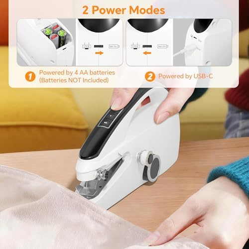 Handheld Sewing Machine Heavy Duty & Portable, 2-Speed Mini Sewing Machine with Sewing Kit & Storage Bag for Beginners, Adults, DIY, Home, Travel, Quick Clothing Repairs - Image 4