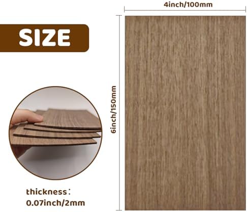 MUXGOA 20 Pcs Walnut Wood Sheets,Unfinished Thin Lumber Solid Wood for Crafts Making & DIY Projects &Woodworking(150x100x2mm) - Image 2