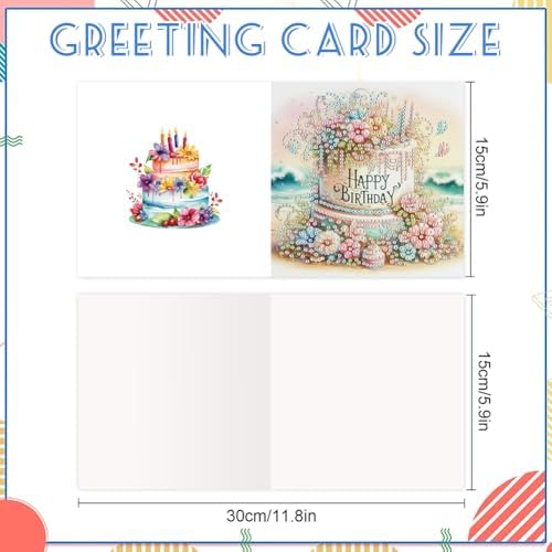 LAKEQUILL 5D Diamond Art Painting Graduation & Birthday Cards, DIY Congratulations Greeting Cards Kit, 6PCS Full Drill Round Diamonds for Adults, Thoughtful Handmade Gift for Beginners - Image 5