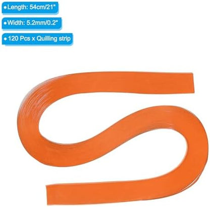 PATIKIL 120pcs Quilling Strips Paper 3/16"(5.2mm) 21"(54cm) Origami Paper Quilling Strip for Art DIY Hand Craft Christmas, Orange Red - Image 2