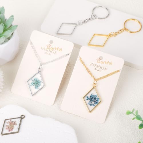 Gartful 30PCS Open Back Bezel for Resin, Hollow Frame Pendants, for Resin Casting, DIY Jewelry Making Supplies, Rhombus Shape - Image 7