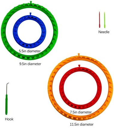 Frola Knitting Loom Craft Kit - 6 Round Knitting and 4 Long Knitting Include Hook Needle, Pompom Maker for Crochet, Hat, Scarf - Image 5