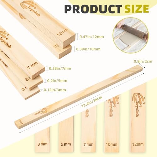 Leyclub Pottery Rolling pin Guides, 5-Size for Precise Clay Thickness - Image 6