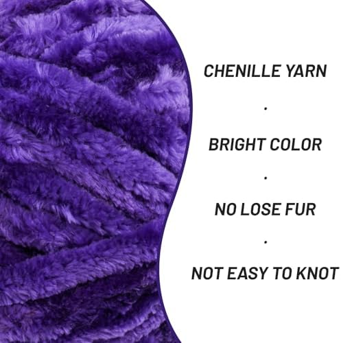 Chenille Velvet Soft Yarn Dewberry 2 Pack - Image 2