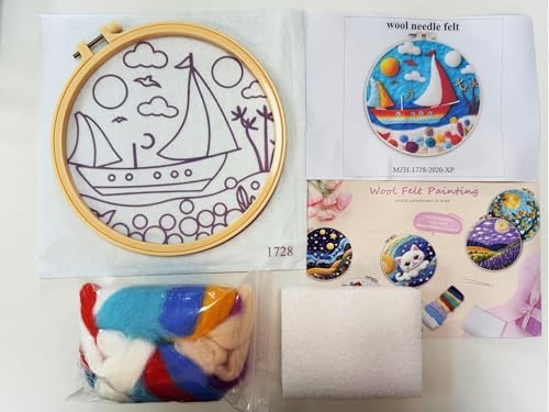 CaptainCrafts Needle Felting Kit for Adults Sailing Vessel sea Pattern - Image 3