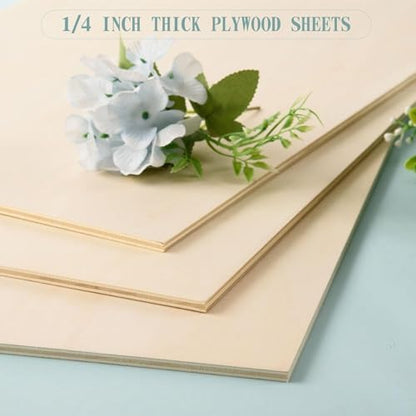 12 Pack 12 x 16 x 1/4 Inch-6mm Thick Basswood Sheets for Crafts Unfinished Plywood Boards Square Crafts Wood Sheets for DIY Laser Project, Wood Burning, Engraving, Staining, Architectural Model - Image 6