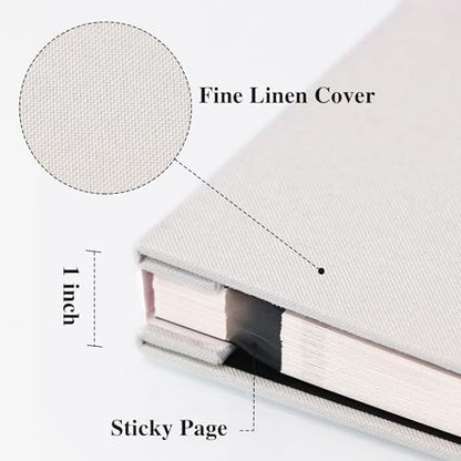 Vienrose Large Photo Album Self Adhesive for 4x6 8x10 Pictures Linen Scrapbook Album DIY 40 Blank Pages with A Metallic Pen - Image 3
