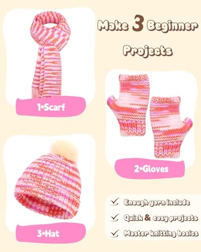 Katech Knitting Kit for Beginner- Beginners Knitting Kit for Adults Kids - Image 2