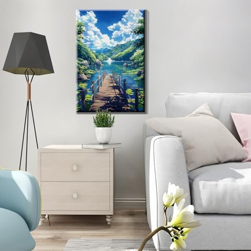 JOOZ Paint by Numbers Kit for Adults with Frame, Landscape Paint by Numbers with Easel, Lake Mountain Paint by Number with Frame, DIY Easy Paint by Numbers Kit for Adults Home Wall Decor 8 x 12 Inch - Image 5