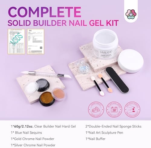 SAVILAND 60g Solid Builder Nail Gel Non-Sticky Sculpting Gel for Nail Art - Image 2