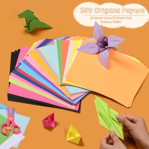 300 Sheets Origami Paper 25 Color Double Sided Origami Paper 6x6 - Image 2