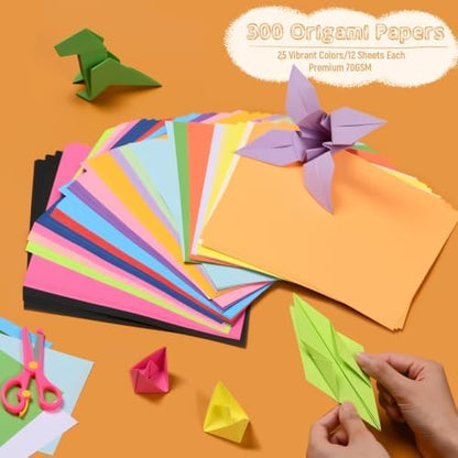 300 Sheets Origami Paper 25 Color Double Sided Origami Paper 6x6 - Image 2