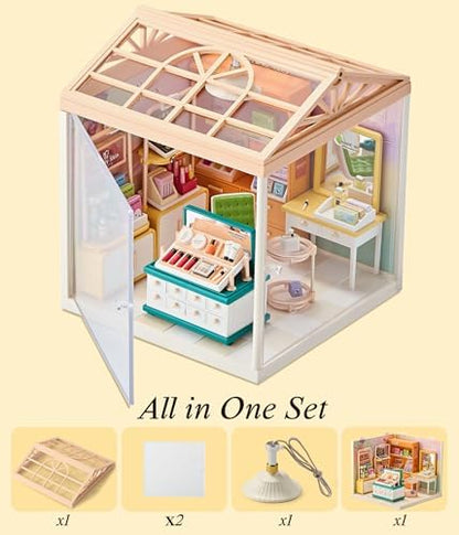 Makeup Store Miniature House Kit with Light & Roof - Image 5