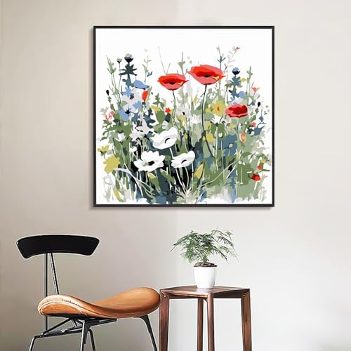 Yezavesu Flower Framed Paint by Numbers Kit for Adults Beginner & Kids Ages 8-12, Wildflowers Paint by Number Without Easel, DIY Adult Paint by Numbers Flowers for Home Wall Decor Gift 10x 10 inch - Image 7