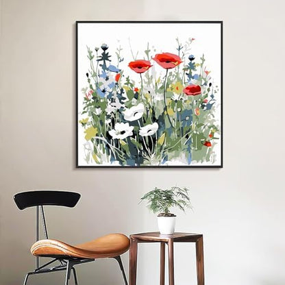 Yezavesu Flower Framed Paint by Numbers Kit for Adults Beginner & Kids Ages 8-12, Wildflowers Paint by Number Without Easel, DIY Adult Paint by Numbers Flowers for Home Wall Decor Gift 10x 10 inch - Image 7