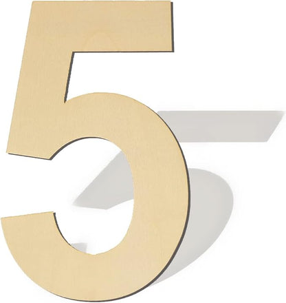 12 Inch Large Blank Wood Number 5 Unfinished Wood Slices Signs Board, Wooden Numbers for DIY Craft Projects, Birthday, Party, Wedding Decorations