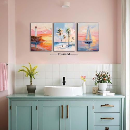 3 Pack Ocean Tree Paint by Numbers Kit for Adults Canvas, Frameworkless - Image 2