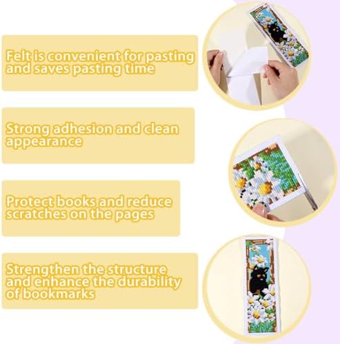 ORIGACH 6 Set Cat & Daisy Cross Stitch Bookmark Kit for Beginner - Image 3