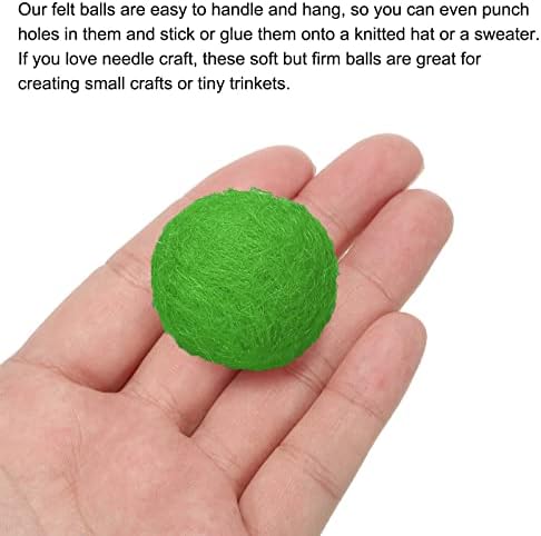 PATIKIL Wool Felt Balls Beads Wool Felting Pom 3cm 30mm Green for Home Crafts Handcrafts Project DIY Pack of 20 - Image 4