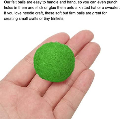 PATIKIL Wool Felt Balls Beads Wool Felting Pom 3cm 30mm Green for Home Crafts Handcrafts Project DIY Pack of 5 - Image 4