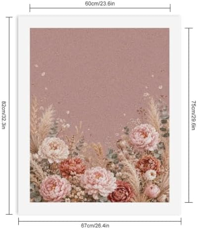 Bozfoxa Paint by Numbers Kit for Adults Beginner Mauve Peony Meadow - Image 2