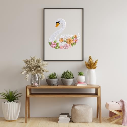 Louise Maelys Swan Floral Embroidery Kit for Beginners DIY Gift Set - Image 6