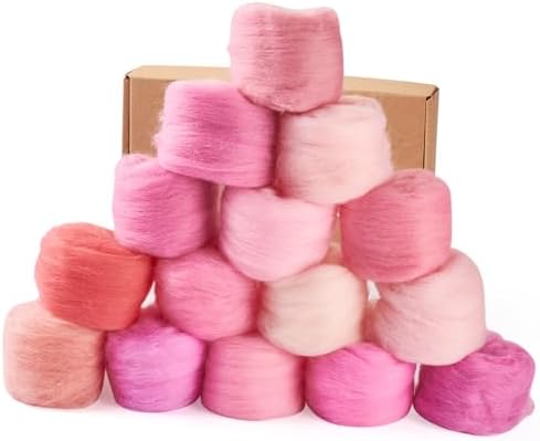 75G Needle Felting Wool Pink Wool Roving for Needle Felting Multicolor Soft Spinning Wool Bulk for Felting DIY Crafts Hand Spinning Supplies - Image 7