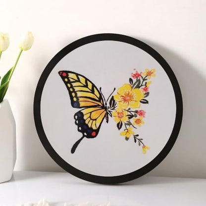 Esffaci Embroidery Starter Kit for Adult Beginner with Butterfly Flower Pattern Hand Embroidery Set with Cloth Hoop Needle Threader Floss and Instruction - Image 4