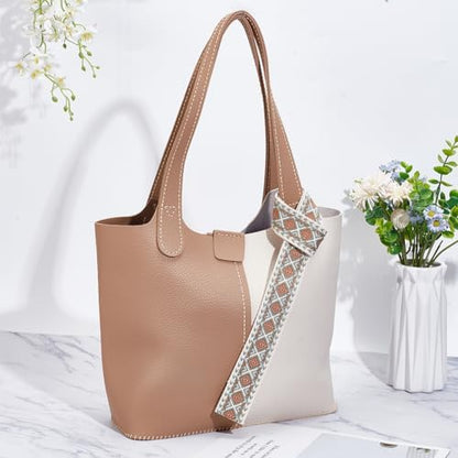 WADORN DIY PU Leather Purse Making Kit, Shoulder Bag Set With Handmade Stitch Materials for Handbag Accessories, Tan - Image 4