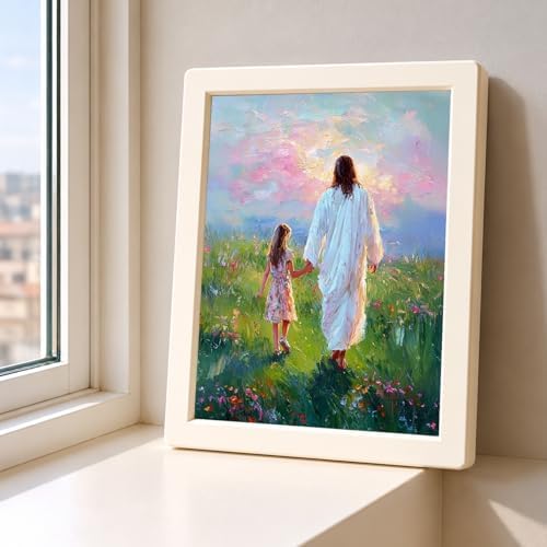 bitCNY Paint by Numbers for Adults, Jesus Holding Child's Hand DIY Acrylic Painting Kit, Christian Paint by Number Canvas Art, Inspirational Religious Wall Decor, 16x20 Inch - Image 5