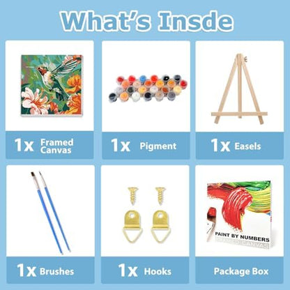 Hummingbird Paint by Numbers Kit for Adults, Paint by Numbers 10x10 Inch - Image 4