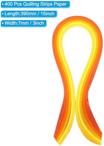 PATIKIL 390 x 7mm Rainbow Quilling Strips Paper,400 Pcs Origami Paper Quilling Strip for Art DIY Hand Craft Christmas, Gradient Yellow - Image 2